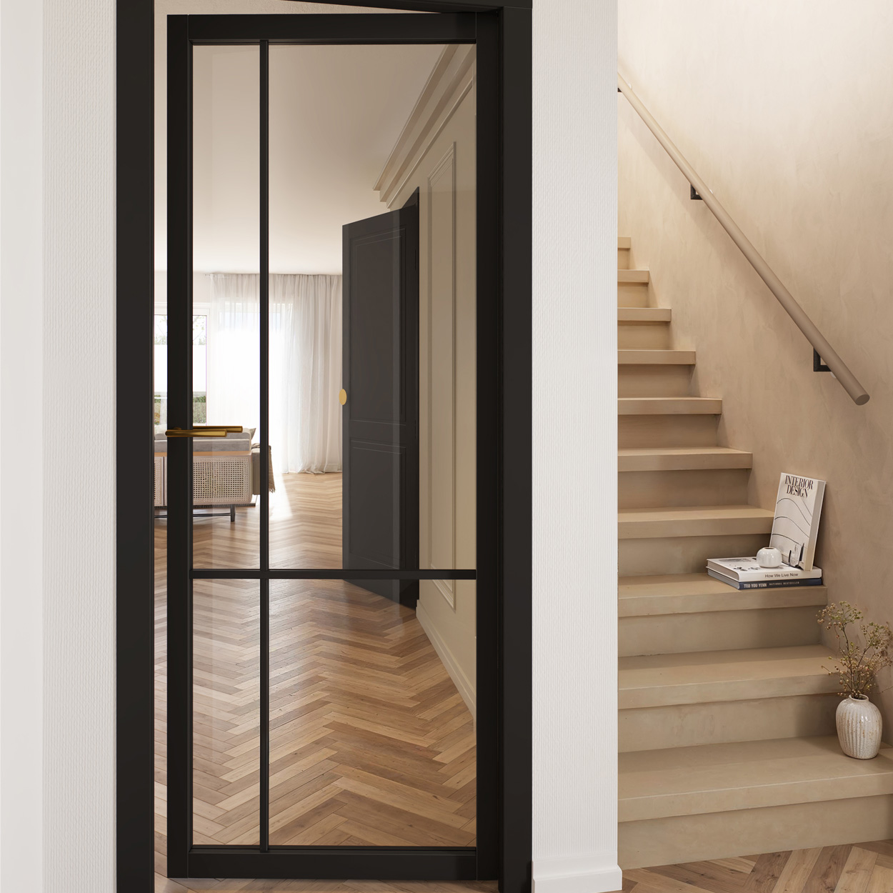 Binnendeur Skantrae SSL 14703 Blank Glas Charcoal Oak